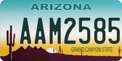 AZ license plate AAM2585