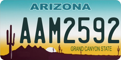AZ license plate AAM2592