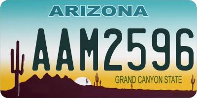 AZ license plate AAM2596