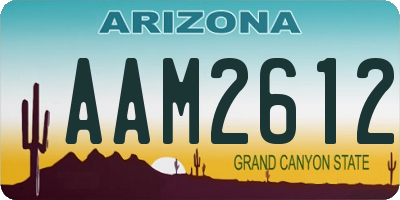 AZ license plate AAM2612