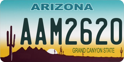 AZ license plate AAM2620