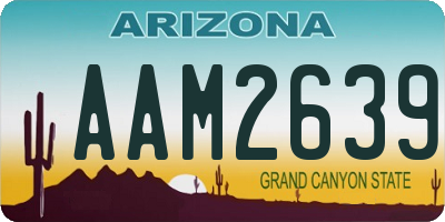 AZ license plate AAM2639