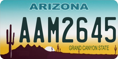 AZ license plate AAM2645