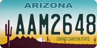 AZ license plate AAM2648