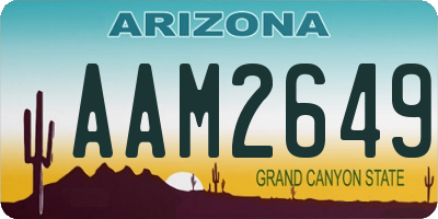 AZ license plate AAM2649