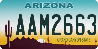 AZ license plate AAM2663