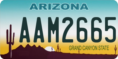 AZ license plate AAM2665