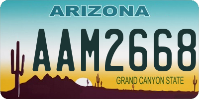 AZ license plate AAM2668