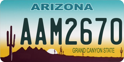 AZ license plate AAM2670