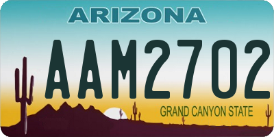 AZ license plate AAM2702