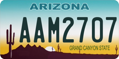 AZ license plate AAM2707