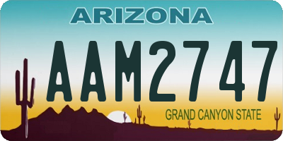 AZ license plate AAM2747