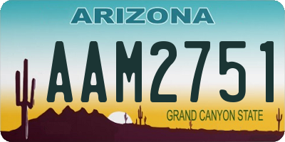 AZ license plate AAM2751