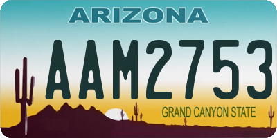 AZ license plate AAM2753