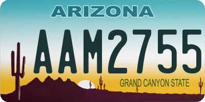 AZ license plate AAM2755
