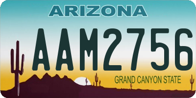 AZ license plate AAM2756