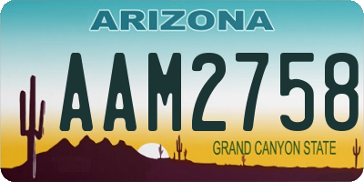 AZ license plate AAM2758