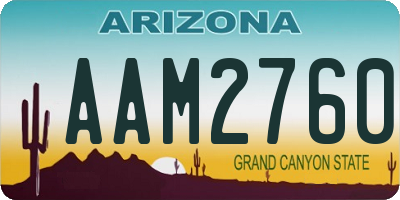 AZ license plate AAM2760