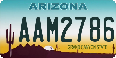 AZ license plate AAM2786