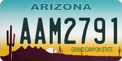 AZ license plate AAM2791