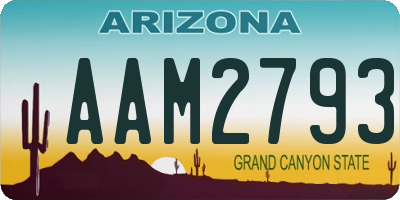 AZ license plate AAM2793