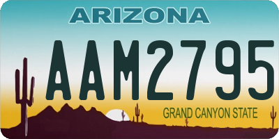 AZ license plate AAM2795