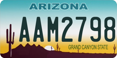 AZ license plate AAM2798