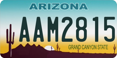 AZ license plate AAM2815