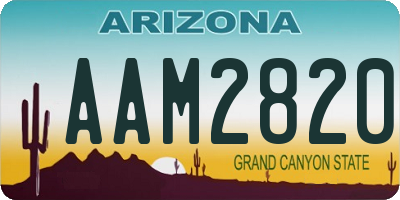 AZ license plate AAM2820