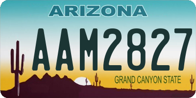 AZ license plate AAM2827