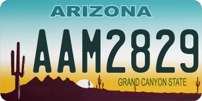 AZ license plate AAM2829