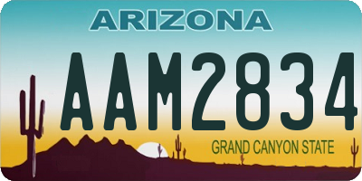 AZ license plate AAM2834