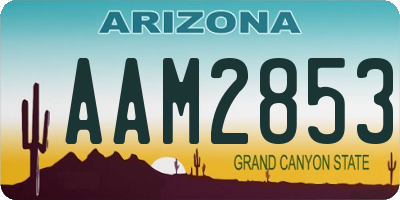AZ license plate AAM2853