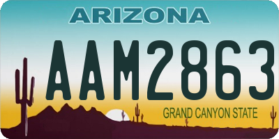 AZ license plate AAM2863