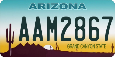 AZ license plate AAM2867