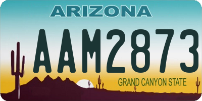 AZ license plate AAM2873