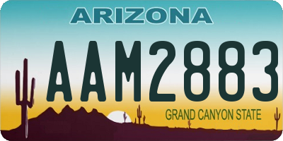 AZ license plate AAM2883