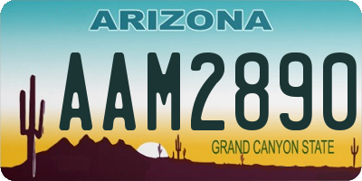 AZ license plate AAM2890