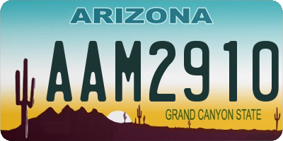 AZ license plate AAM2910