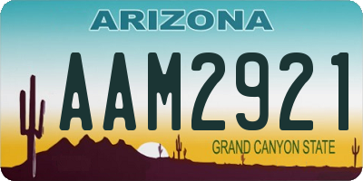 AZ license plate AAM2921