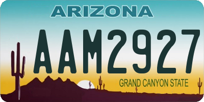 AZ license plate AAM2927
