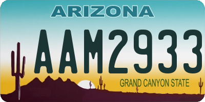 AZ license plate AAM2933
