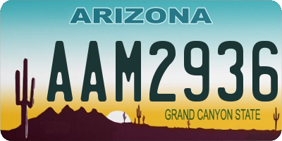 AZ license plate AAM2936