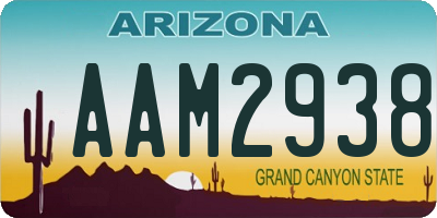 AZ license plate AAM2938