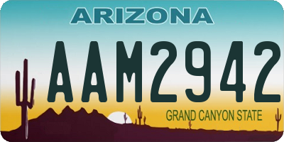 AZ license plate AAM2942