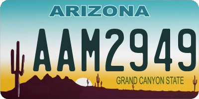 AZ license plate AAM2949