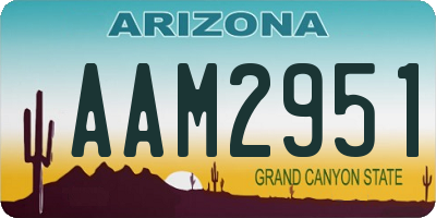 AZ license plate AAM2951
