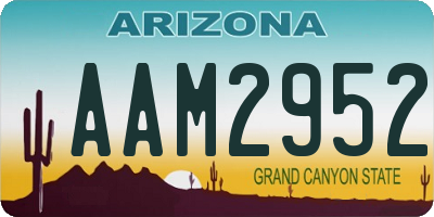 AZ license plate AAM2952