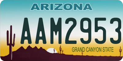 AZ license plate AAM2953