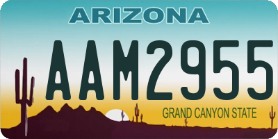AZ license plate AAM2955